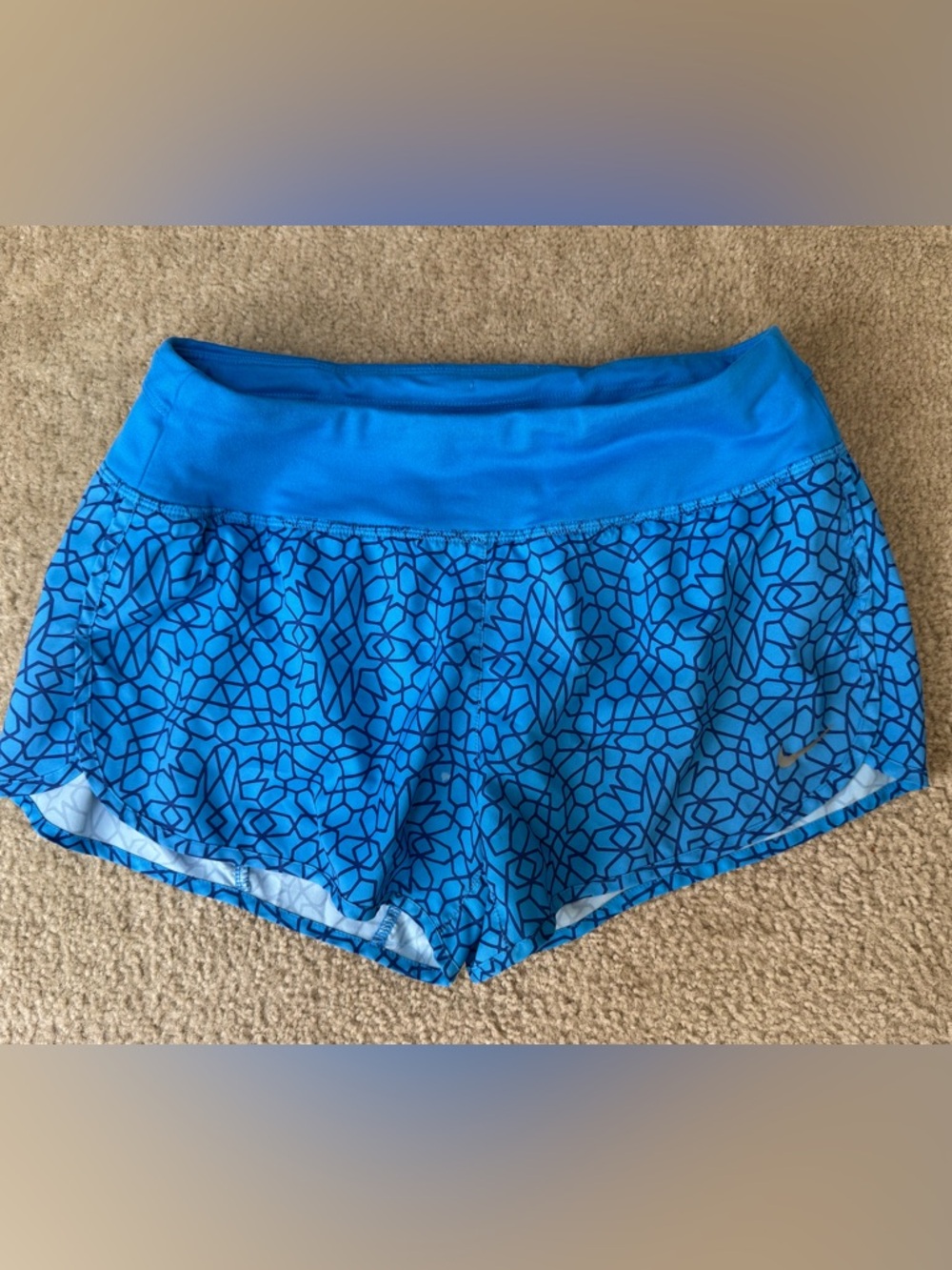 Women’s Nike Blue Patterned Athletic Shorts